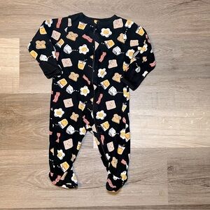 Baby Breakfast Food Printed Full Zip Footed Pajamas Sleeper